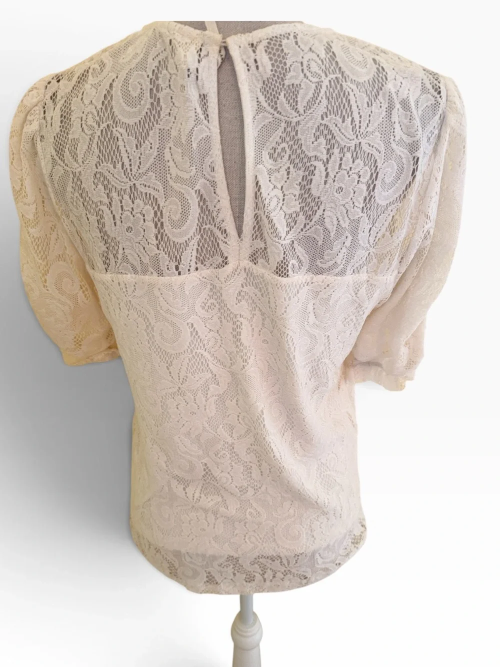 Anthropologie White Lace Short-Sleeve Blouse